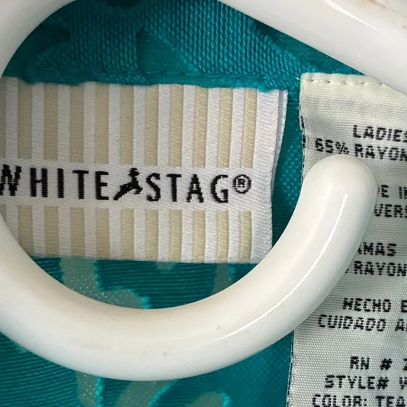 White Stag Vibrant Teal Button-Down 3/4 sleeve Casula Top Sz XL - Picture 2 of 6